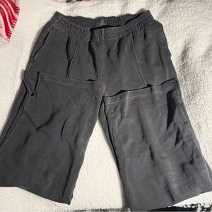 Aerie Charcoal Wide Leg Lounge Pants